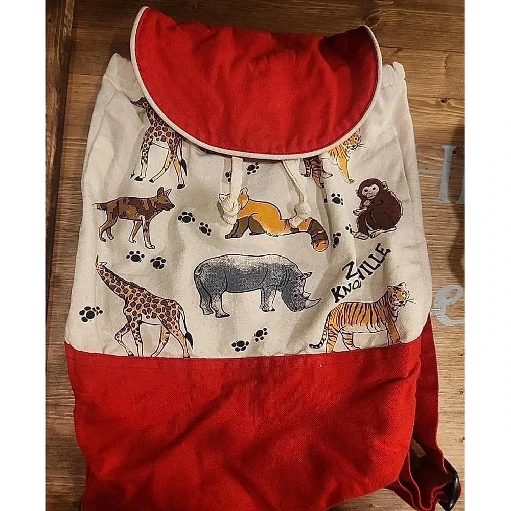 Knoxville Zoo Animal Drawstring Vintage‎ Kids Backpack